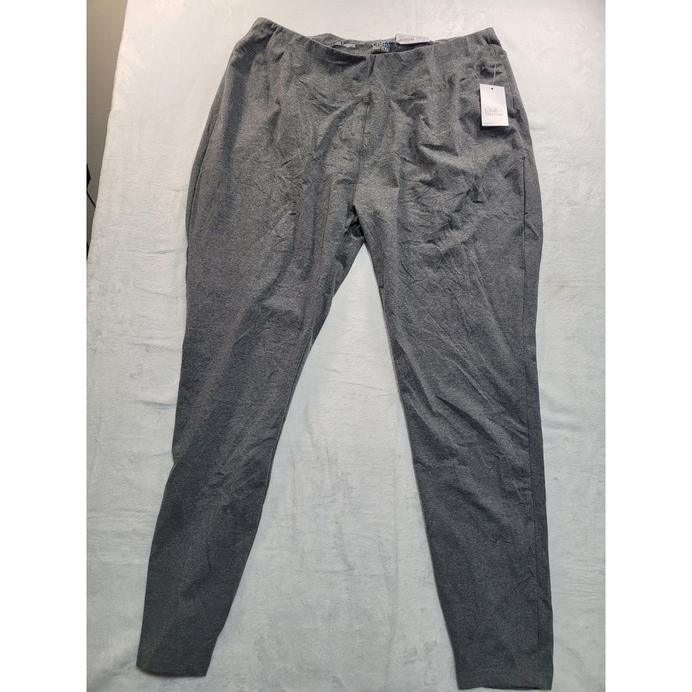 NWT Croft & Barrow Knit Legging Women 1X Gray Mid Rise Skinny Leg Plus Size